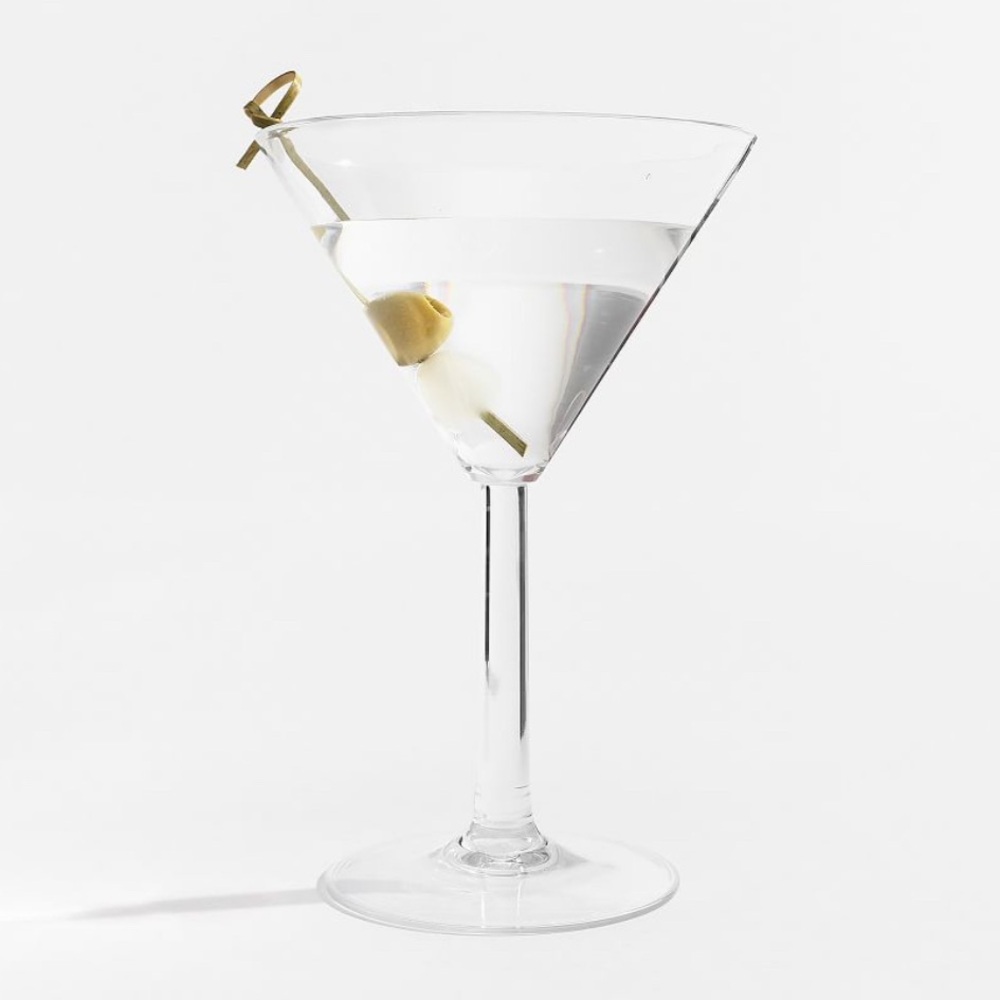 Pottery Barn Clear Martini Glasses for pool safety- Set of 2